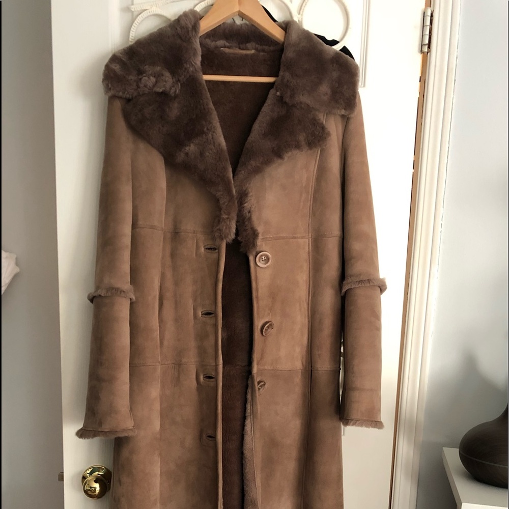 Shearling long coat